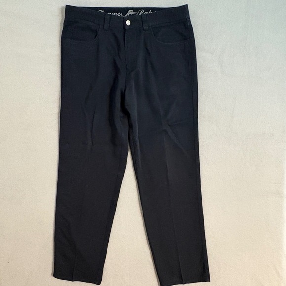 Tommy Bahama Mens Black Pants Size 35x32 Tencel Khaki Relaxed Fit - Picture 1 of 10